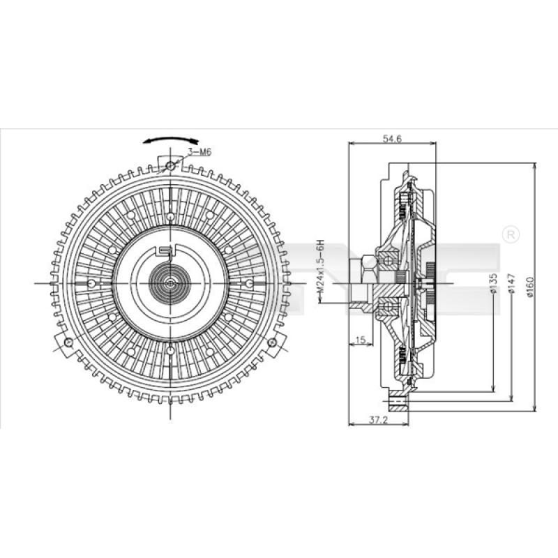 Embrayage, ventilateur de radiateur TYC 802-0061 - Visuel 1