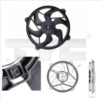 Ventilateur, refroidissement du moteur TYC OEM 1253C8
