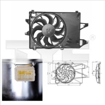 Ventilateur, refroidissement du moteur TYC OEM 95BB8C607AC