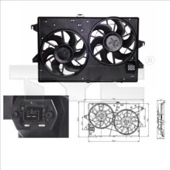 Ventilateur, refroidissement du moteur TYC OEM 2s7t12b654ba