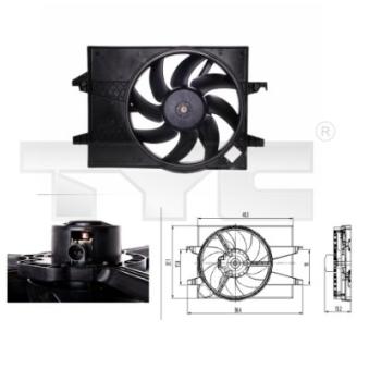Ventilateur, refroidissement du moteur TYC OEM 2S6H8C607FB