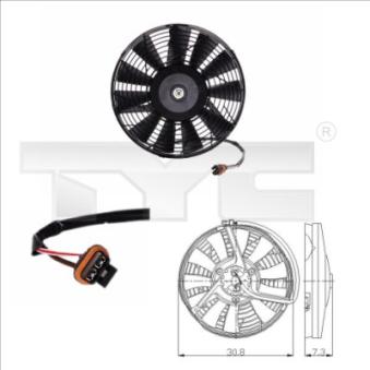 Ventilateur, refroidissement du moteur TYC [825-0006]