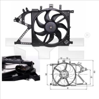 Ventilateur, refroidissement du moteur TYC OEM 24421234