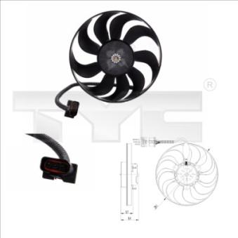 Ventilateur, refroidissement du moteur TYC OEM 1C0959455C