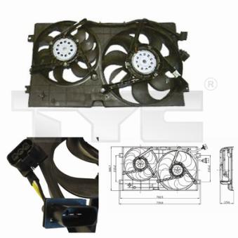 Ventilateur, refroidissement du moteur TYC OEM 1C0959455C