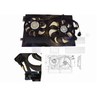 Ventilateur, refroidissement du moteur TYC OEM 1C0959455C