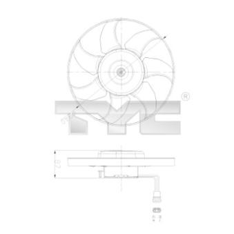 Ventilateur, refroidissement du moteur TYC OEM 7D0959455J