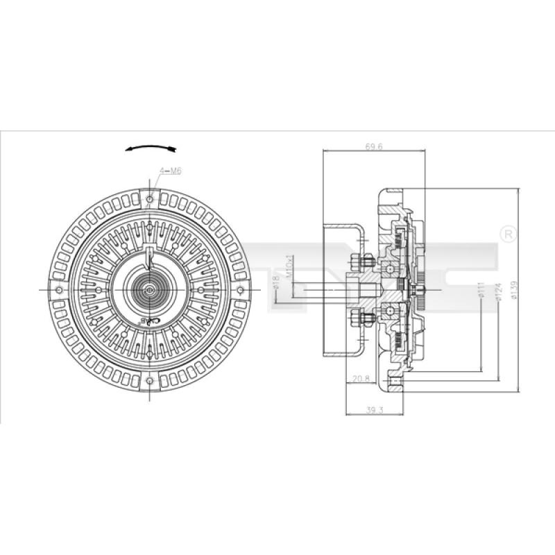 Embrayage, ventilateur de radiateur TYC 837-0057 - Visuel 1