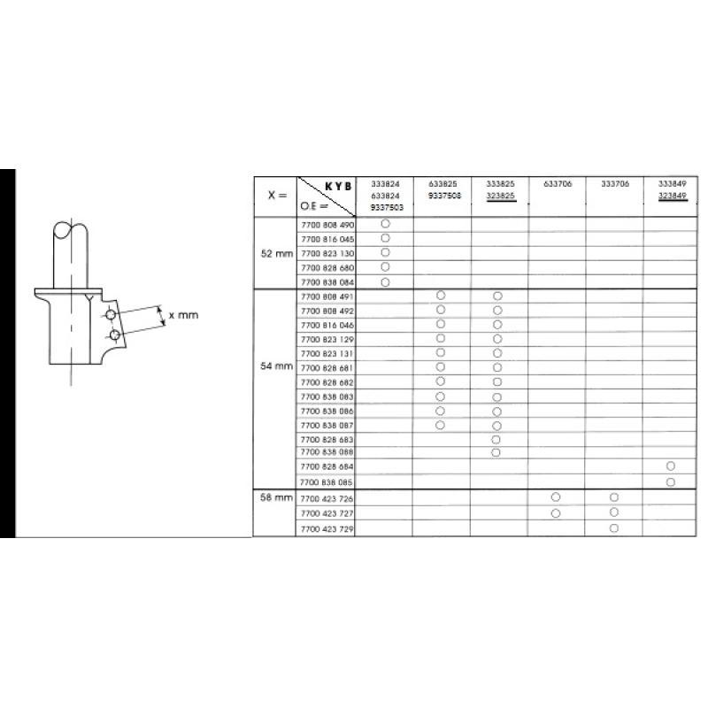 Jeu de 2 amortisseurs avant KYB 333824 - Visuel 1