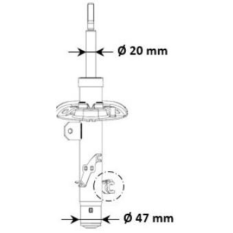 Amortisseur avant gauche KYB 3348099 pour HYUNDAI I30 PureTech 110 - 110cv