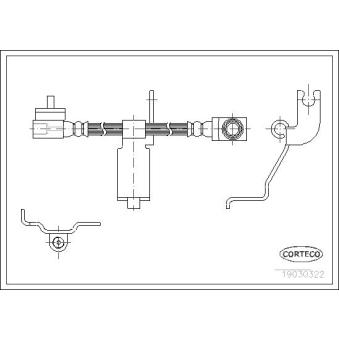 Flexible de frein CORTECO 19030322 pour FORD TRANSIT 2.4 TD - 75cv