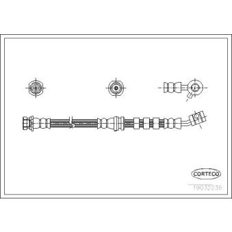 Flexible de frein avant gauche CORTECO 19032236 pour NISSAN PRIMERA 1.6 - 102cv