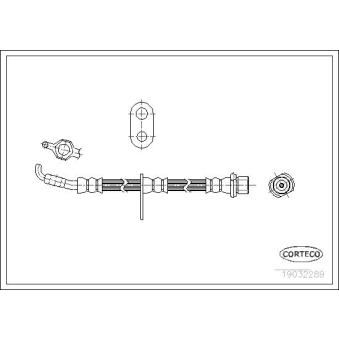 Flexible de frein avant gauche CORTECO 19032289 pour DODGE CHALLENGER 1.3 12V - 72cv