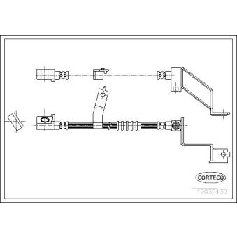 Flexible de frein avant gauche CORTECO 19032430 pour DODGE CARAVAN 3.8 i - 178cv Flexible de frein avant gauche CORTECO 19032430 pour DODGE CARAVAN 3.8 i - 178cv
