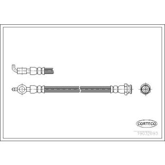 Flexible de frein CORTECO 19032693 pour CITROEN C1 E2000 - 97cv