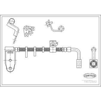 Flexible de frein arrière droit CORTECO 19032882