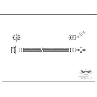 Flexible de frein CORTECO 19033076 pour TOYOTA COROLLA 1.6 VVT-i - 110cv