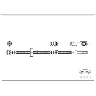 Flexible de frein CORTECO 19033513 pour MERCEDES-BENZ SPRINTER 1.6 FSI - 110cv