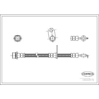 Flexible de frein avant gauche CORTECO 19033579 pour TOYOTA COROLLA 1.6 VVT-i - 110cv