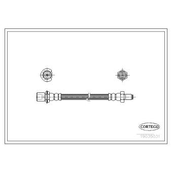 Flexible de frein arrière gauche CORTECO 19035031