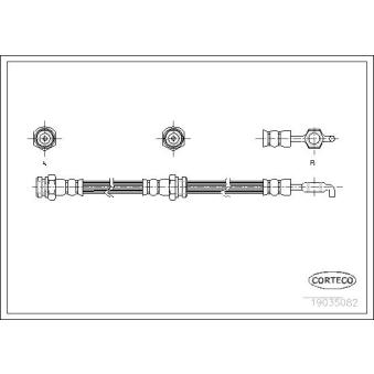 Flexible de frein CORTECO 19035082 pour FORD RANGER 2.5 TD 4x4 - 109cv