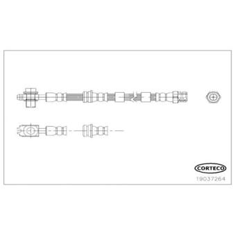 Flexible de frein CORTECO 19037264 pour PEUGEOT 206 2.0 TDI - 110cv