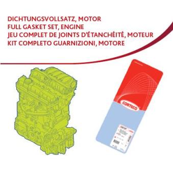 Jeu complet de joints d'étanchéité, moteur CORTECO 437074P