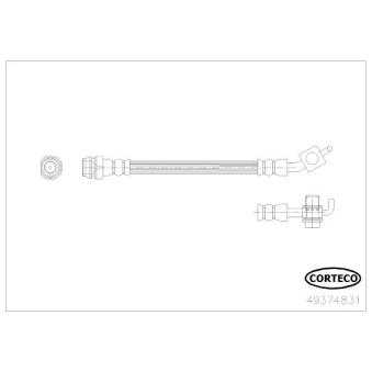 Flexible de frein arrière gauche CORTECO 49374831 pour AUDI TT T5 - 241cv