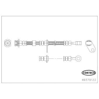 Flexible de frein avant droit CORTECO [49379122]