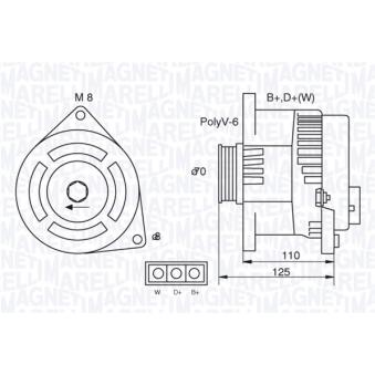 Alternateur MAGNETI MARELLI OEM 95VB10300BB