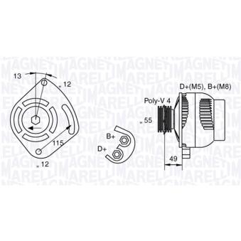Alternateur MAGNETI MARELLI OEM 46516740