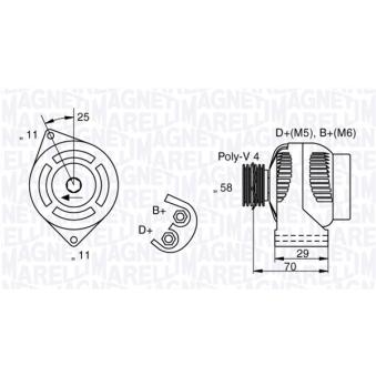 Alternateur MAGNETI MARELLI OEM A1601540201