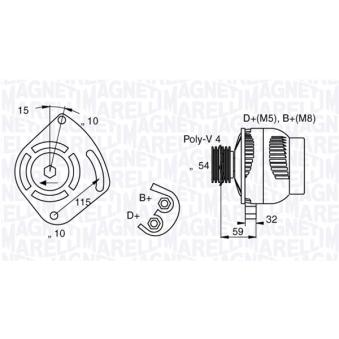 Alternateur MAGNETI MARELLI OEM 46813065 Alternateur MAGNETI MARELLI OEM 46813065
