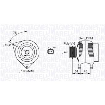 Alternateur MAGNETI MARELLI OEM 57058C