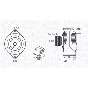 Alternateur MAGNETI MARELLI OEM 6204188