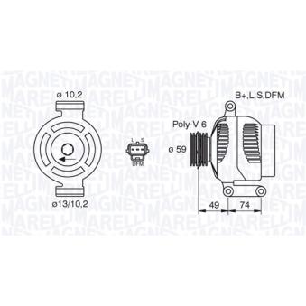 Alternateur MAGNETI MARELLI OEM 1151212 Alternateur MAGNETI MARELLI OEM 1151212