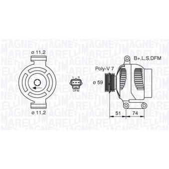 Alternateur MAGNETI MARELLI OEM 4098414
