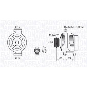 Alternateur MAGNETI MARELLI OEM 1S7T10300BB Alternateur MAGNETI MARELLI OEM 1S7T10300BB