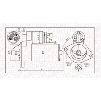 Démarreur MAGNETI MARELLI 063721135010 pour BMW Série 8 2.0 D-4D - 110cv