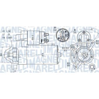 Démarreur MAGNETI MARELLI 063721177010 pour CITROEN BX 1.8 D - 60cv