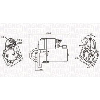 Démarreur MAGNETI MARELLI 063721289010 pour OPEL ASTRA 1.6 i - 95cv