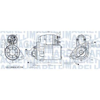 Démarreur MAGNETI MARELLI 063721307010 pour DACIA DOKKER 1.4 - 88cv