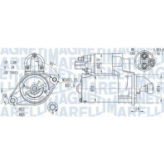 Démarreur MAGNETI MARELLI 063721450010 pour AUDI A3 1.6 - 132cv