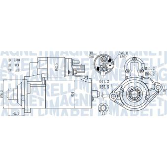 Démarreur MAGNETI MARELLI 063721512010 pour HYUNDAI I40 2.0 TDI - 110cv