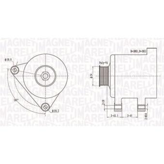 Alternateur MAGNETI MARELLI 063731509010 pour PEUGEOT EXPERT 2.0 HDI - 94cv