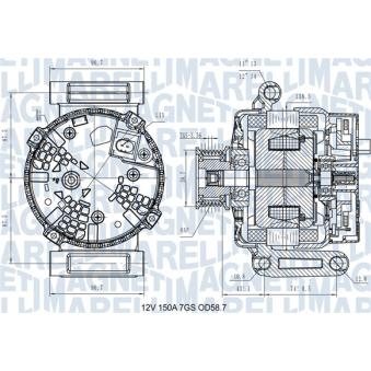 Alternateur MAGNETI MARELLI OEM CC1T10300CD