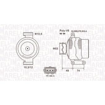 Alternateur MAGNETI MARELLI OEM 1S7T10300BB Alternateur MAGNETI MARELLI OEM 1S7T10300BB