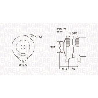 Alternateur MAGNETI MARELLI 063731698010 pour BMW Série 3 1.9 JTD 110 - 110cv