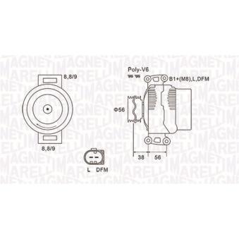 Alternateur MAGNETI MARELLI OEM 06B903016P Alternateur MAGNETI MARELLI OEM 06B903016P