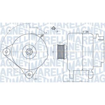 Alternateur MAGNETI MARELLI 063731887010 pour KIA CEED 1.6 16V - 110cv